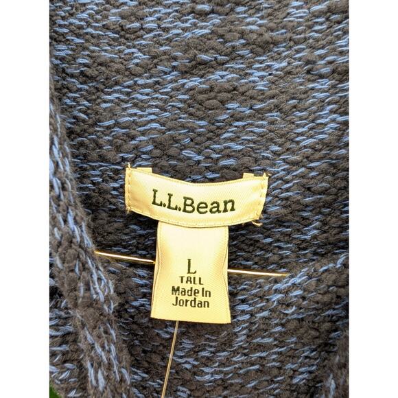 NWT L.L. Bean Women's Cotton Ragg Funnelneck Pullover Sweater in Navy size L - Picture 5 of 6